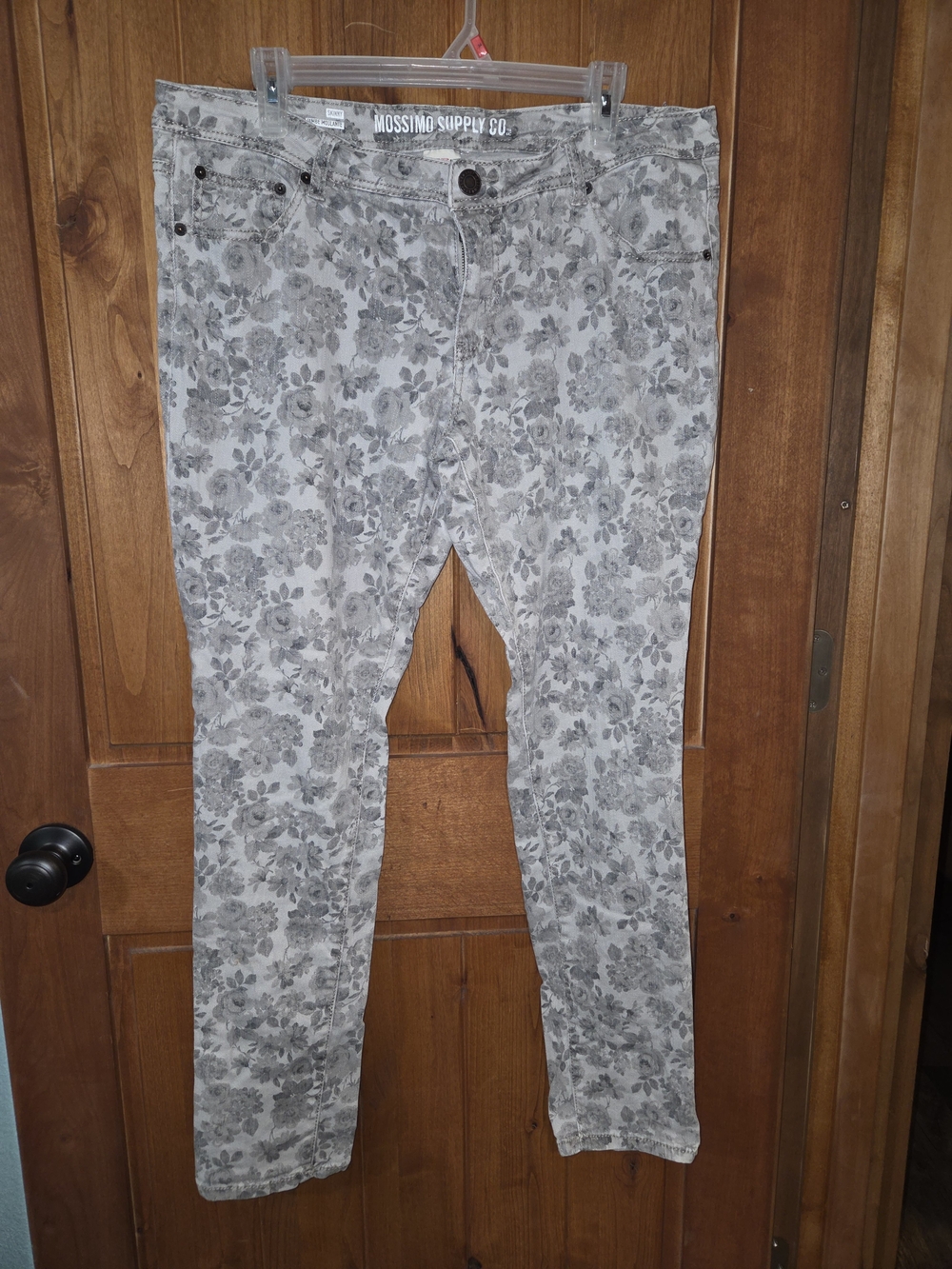 Mossimo‎ Supply Co. Floral Print Skinny Jeans - Gray Floral
